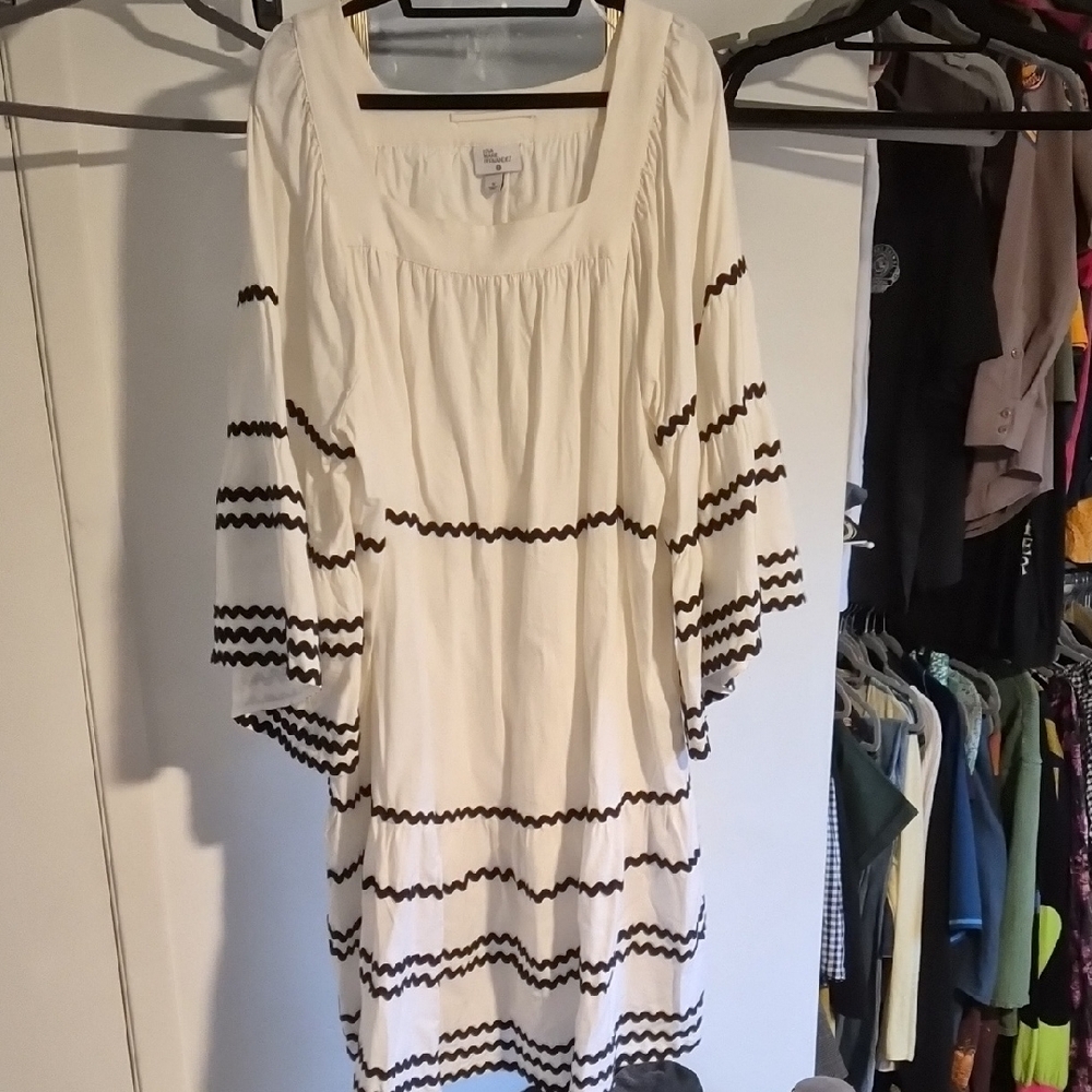 Lisa Marie Fernandez Cream Dress with Black Accents
